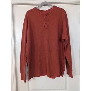L.L. Bean‎ Henley men's size XL burnt orange traditional fit cotton underlayer